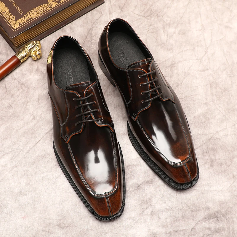 

Men's oxford Designer Shoe Genuine Leather Luxurious Dress Men Shoe Black Brown Lace Up Wedding Casual Formal Shoes For Men
