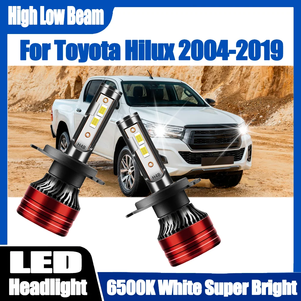 2PCS 자동 조명 120W 고출력 H4 헤드라이트 높은 루멘 램프 Led 가장 밝은 업그레이드된 CSP 칩 12V Toyota Hilux 2004-2019
