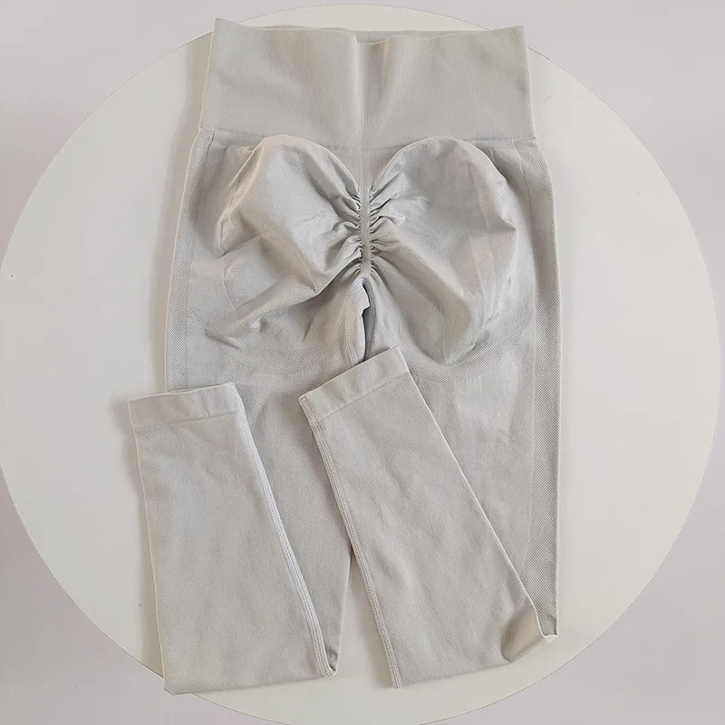 מכנסיים גבוהים לנשים עם שליטה על הבטן והישבן - מכנסי דחיקה מהירה לייבוש לאימון יוגה וריצה