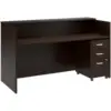 Furniture Arrive 72W 30D Reception Desk with Shelf and Mobile File Cabinet in Mocha Cherry 1