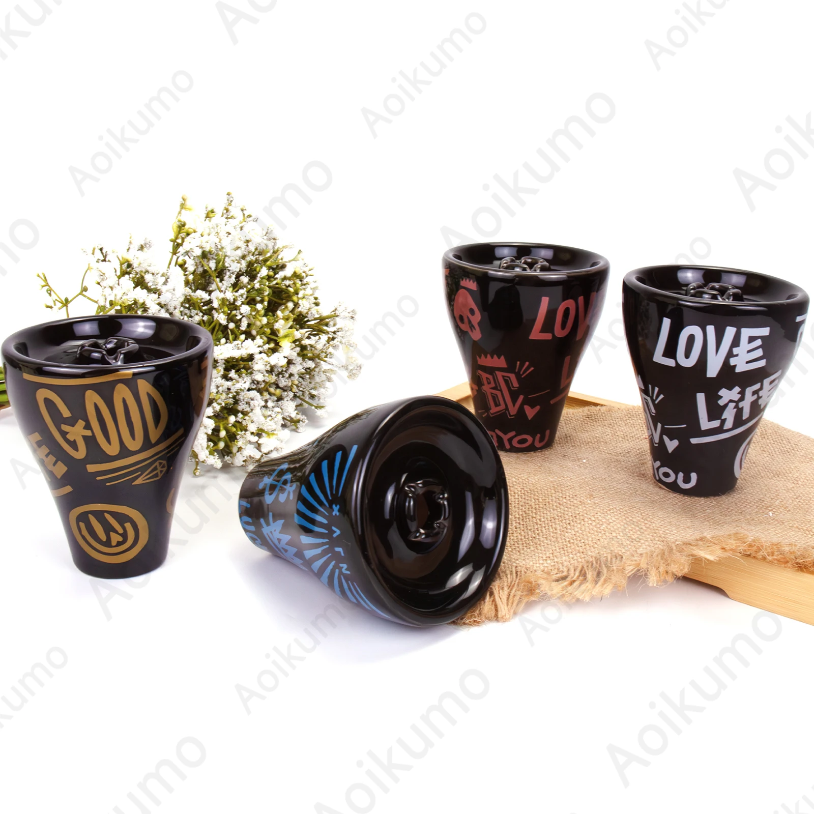 Cloud Hooligan Hookah Bowl Classic Glazed Seven Hole Ceramic Shisha Bowl Nargile Sheesha Narguile Cachimbas Phunnel hookah accessories,hookah replacement accessories