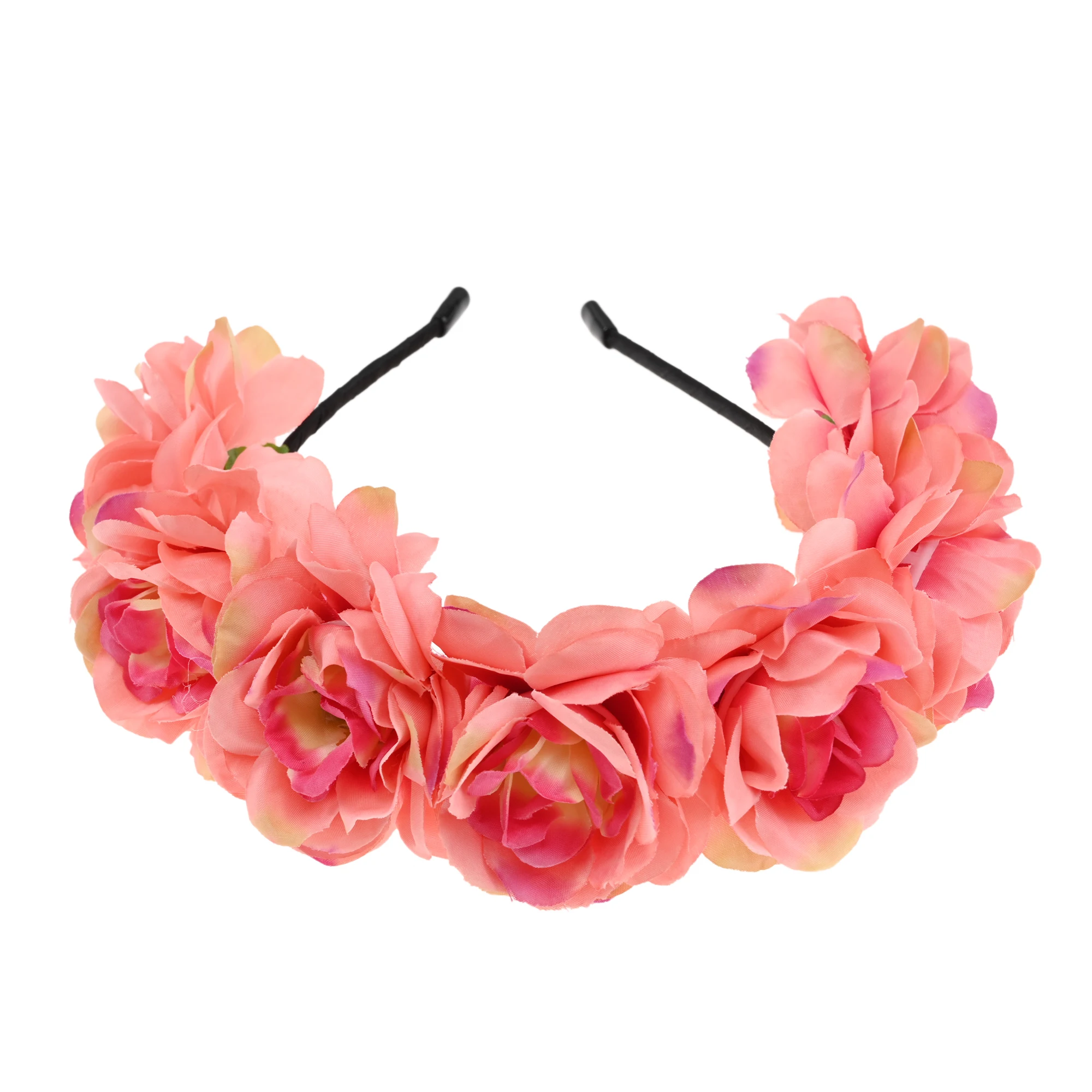 Mode Frauen Braut Blumen Stirnband Mexikanischen Stil Rose Blume Krone Haarband Damen Elastische Strand Haar Zubehör Stirnband – Detail 12