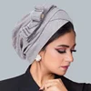KepaHoo Beautiful Women Shiny Bowknot Beanies Muslin Ruffled Turban Hijab Headscarf Wrap Hair Cover Bonnet Cap Hat Headwear 4