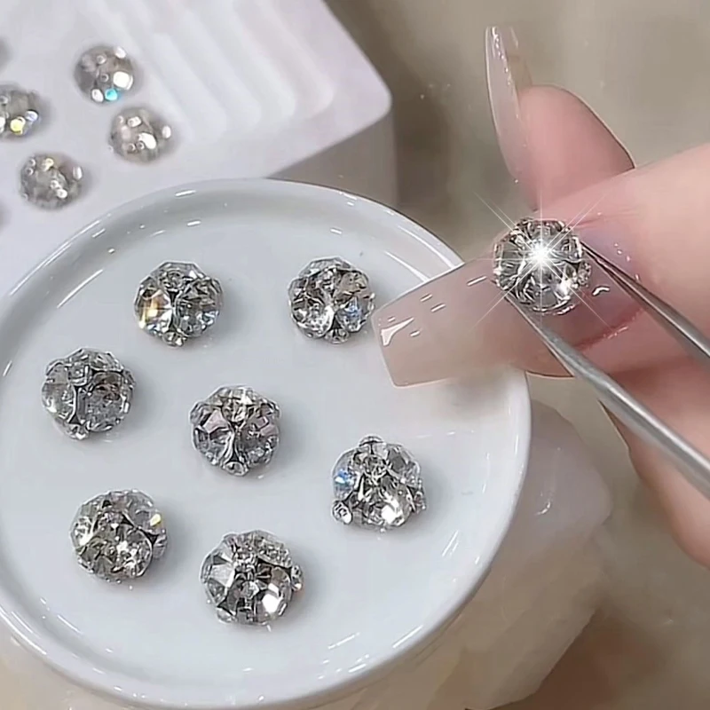 Resin Crystal Nail Art Rhinestones 3D Ballet Design French Manicure