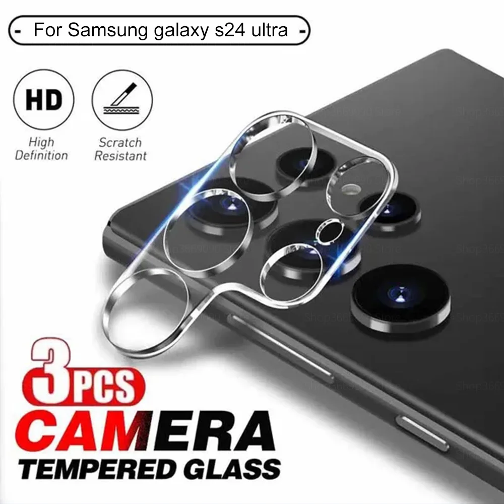 3pcs Rear Lens Protector Case For Samsung Galaxy S24 Ultra SamsungS24 Plus S24Ultra Camera lens Back Clear Tempered_voghion.com