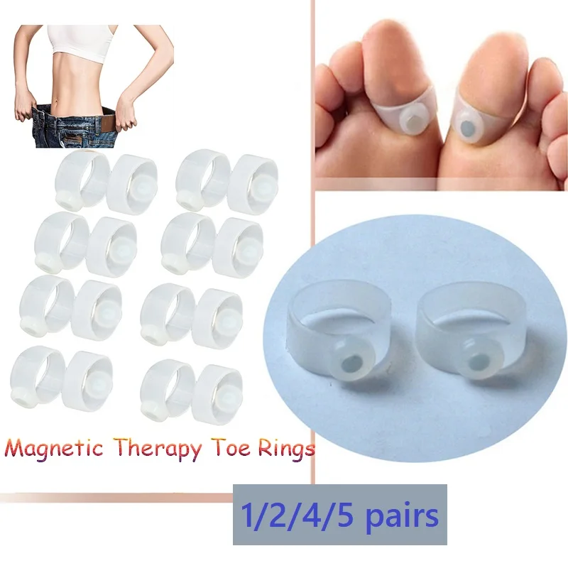 2-20Pcs/Pair Magnetic Therapy Slimming Toe Rings Burn Fat Reduce Fats Body Silicone Foot Massage