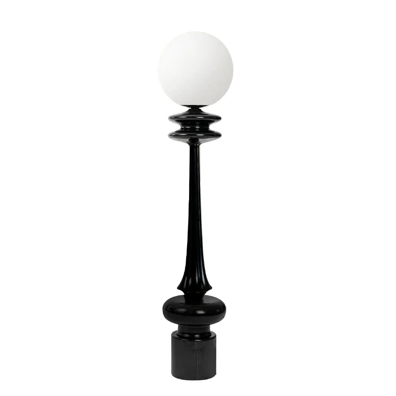 

XK Chinese Style Living Room Floor Lamp Black Retro Bedroom Study Ball Lamp