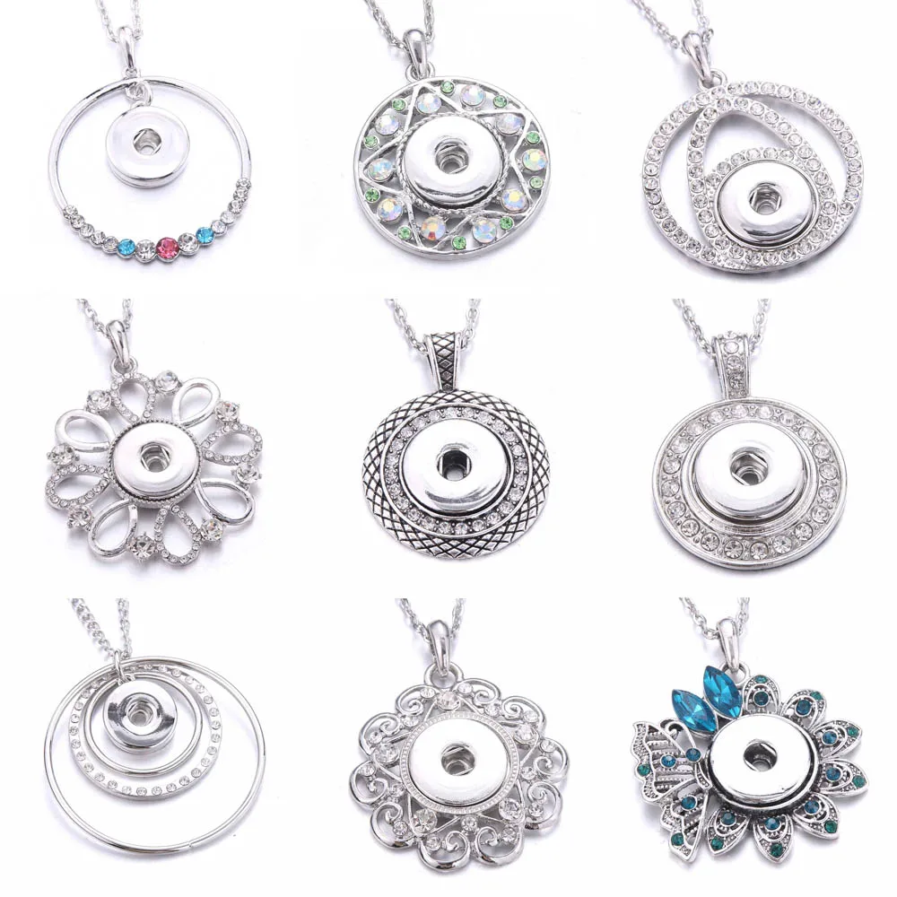 2022NewRoundSnapJewelryVintageMetalSnapButtonNecklaces18mm