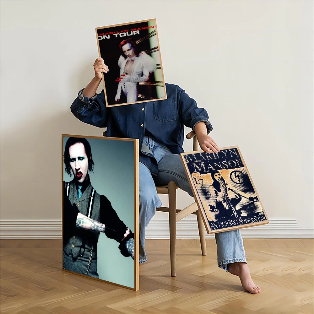 Singer Marilyn Manson DIY Sticky Poster Fancy Wall Sticker for Living Room Bar Decoration Wall Decor