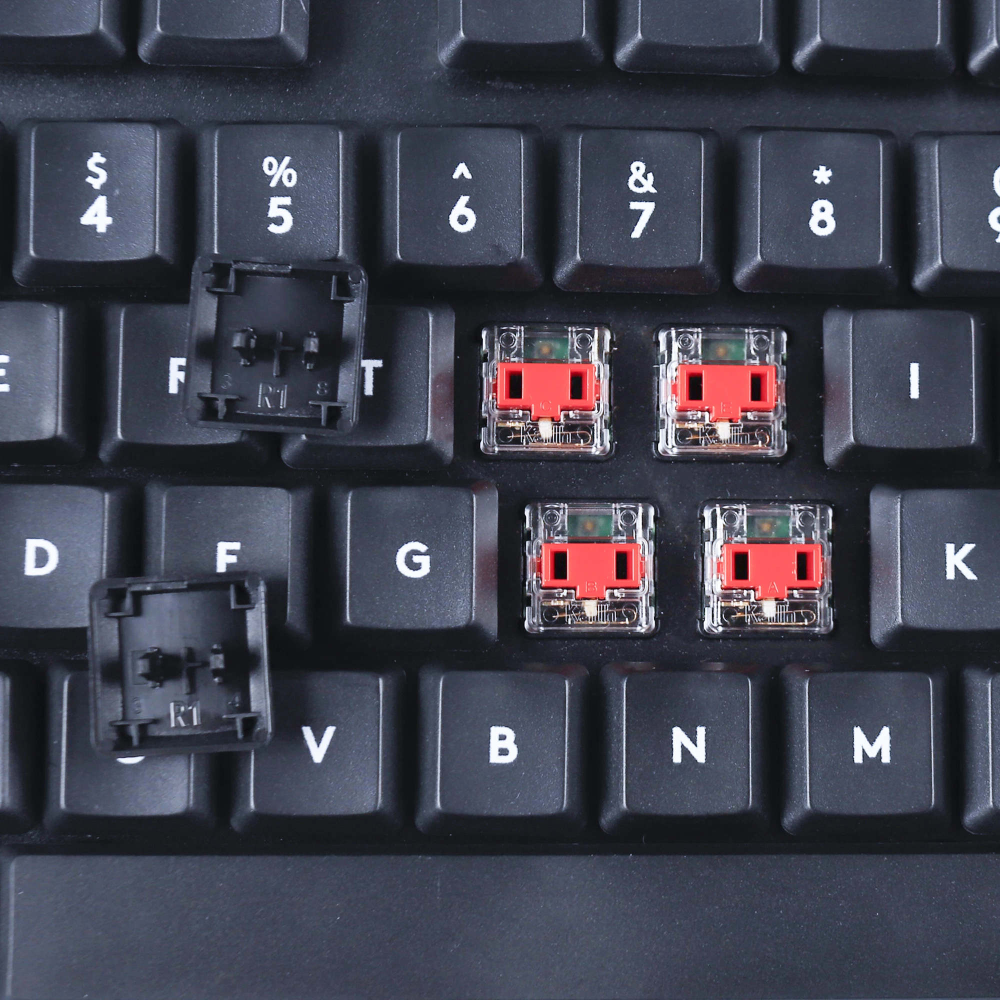 Solid Black Fearless Strike PBT Material Keycaps