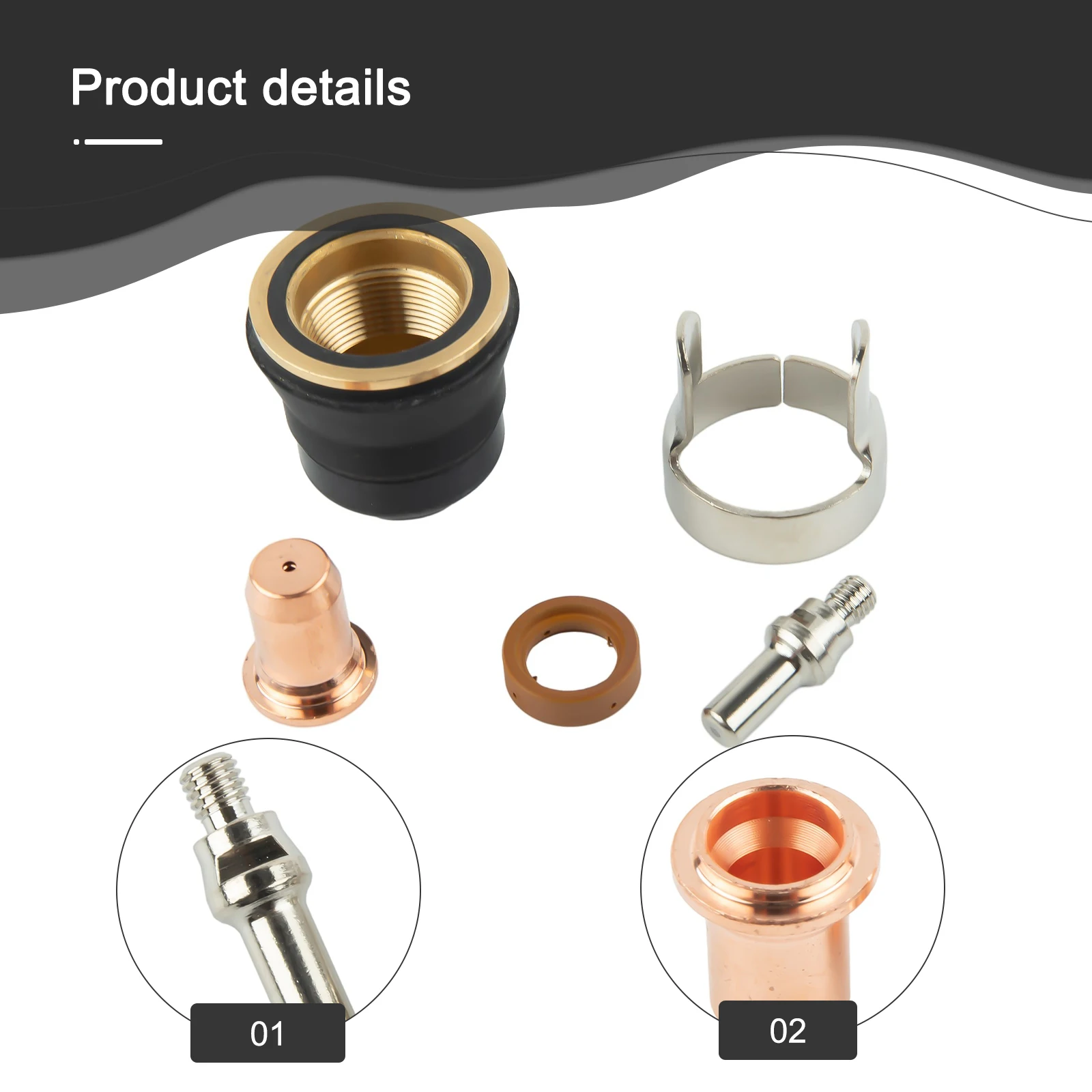 

Roller Shield Vortex Ring Parts Plasma Protective Cover TI-PC65 Ti Tip Titanium 13pcs 58895 65 Torch Brand New