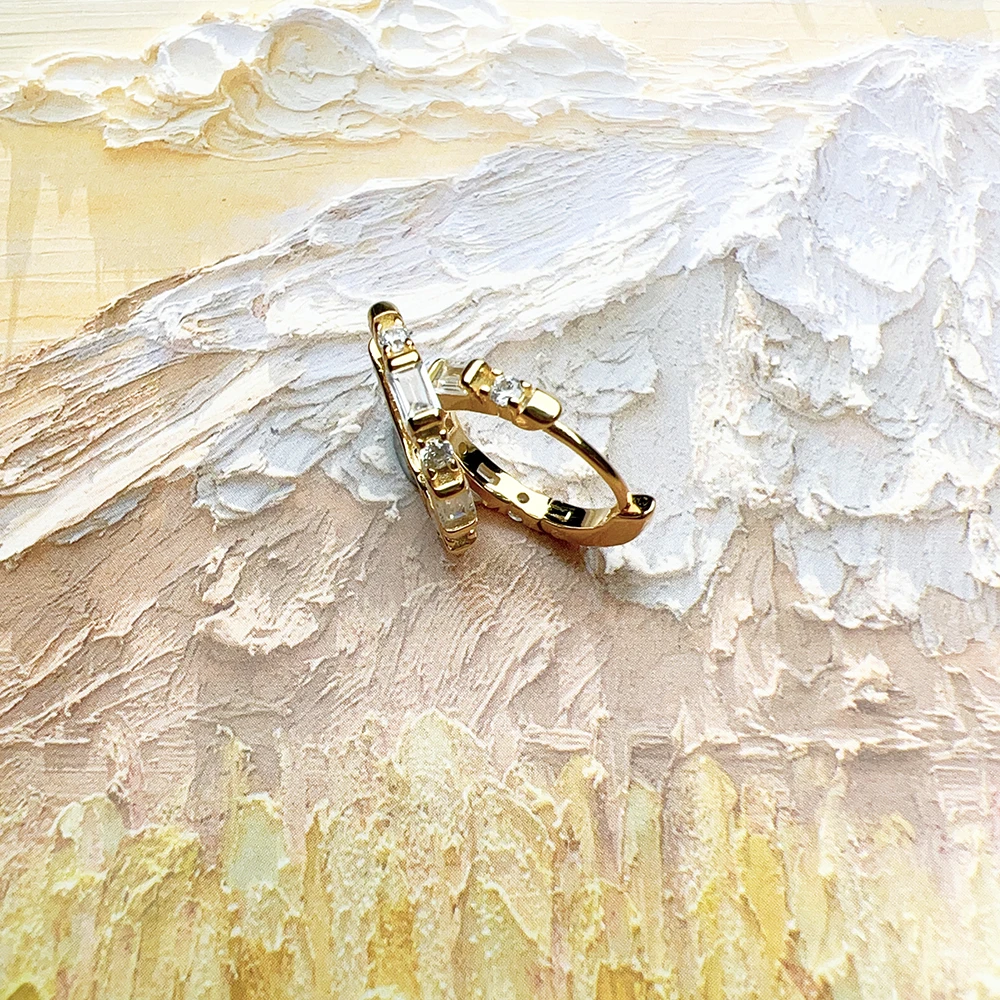 Goldene Creolen-Creolen aus Bambus mit Scharnier, Europa, feiner Schmuck für Frauen, Geschenk aus massivem 925er-Sterlingsilber – Detail 8