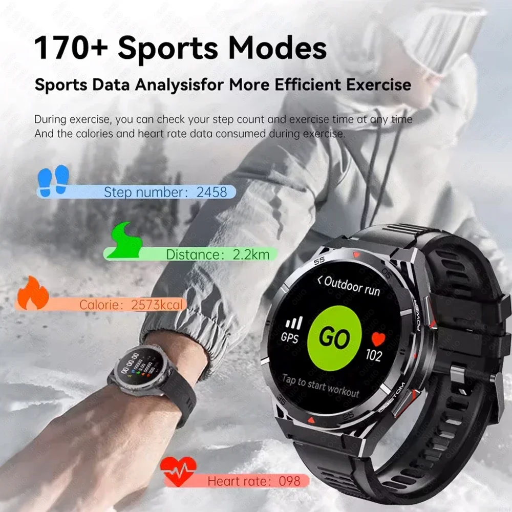 2025 New Dual-Band satellite GPS SmartWatch Men 1.43'' AMOLED Screen Compass Heart Rate BT Call IP69 10ATM Waterproof SmartWatch 6