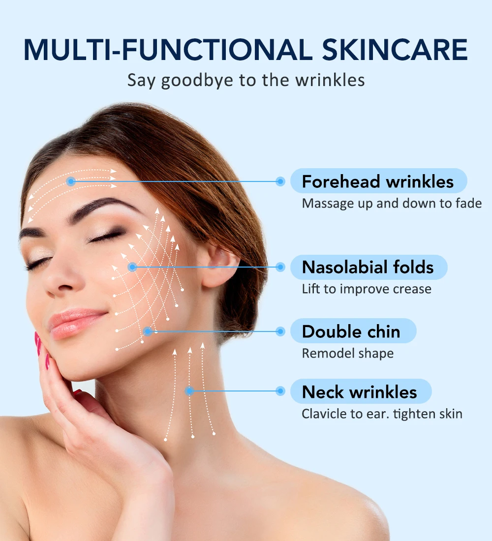 Ice Compress Neck Beauty Device Microcurrent LED Light Therapy Skin Rejuvenation Wrinkles Remover Face And Neck Lifting Massager