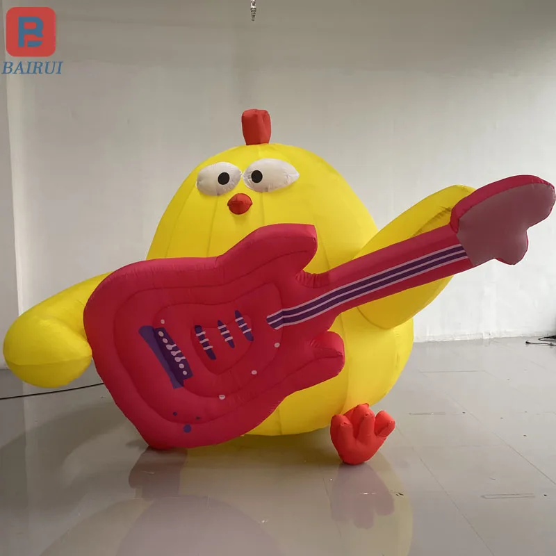 

Giant inflatable guitar chicken model school amusement park mall outdoor stage advertisement decoration props can be customized