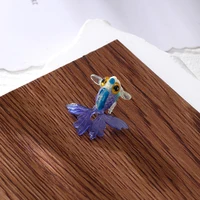 Breloques colorées en forme de poisson rouge, faites à la main, pendentif en forme de poisson délicat pour boucle d'oreille et collier, fabrication de bijoux à faire soi-même, 2 pièces/paquet 4