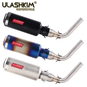Motorcycle Exhaust Muffler Link Pipe Slip On For Honda GROM MSX125 MSX 125 2013-2015 Carbon Fiber Exhaust Middle Pipe Escape