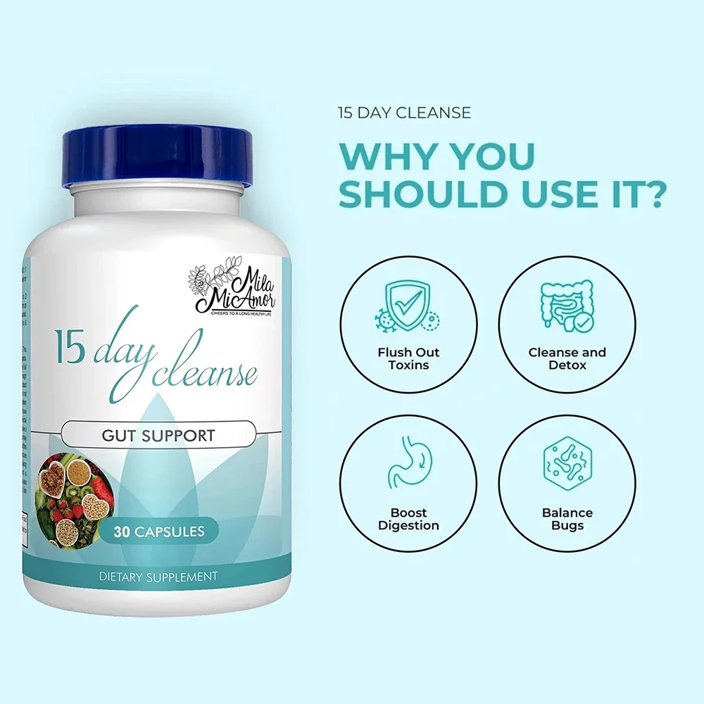 Gut and Colon Support 15-day Cleanse and Detox To Reduce Abdominal Pain Bloating Constipation Aid Gut Health gut cleanse detox