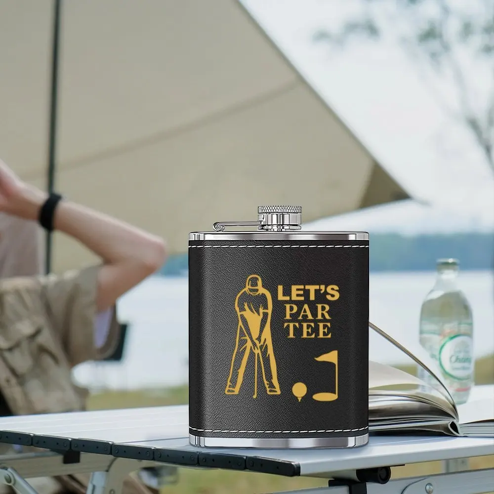 7온스 휴대용 포켓 힙 플라스크, 아버지의 날 선물 스테인리스 스틸 힙 플라스크 가죽 와인/위스키/주류용 남성 선물