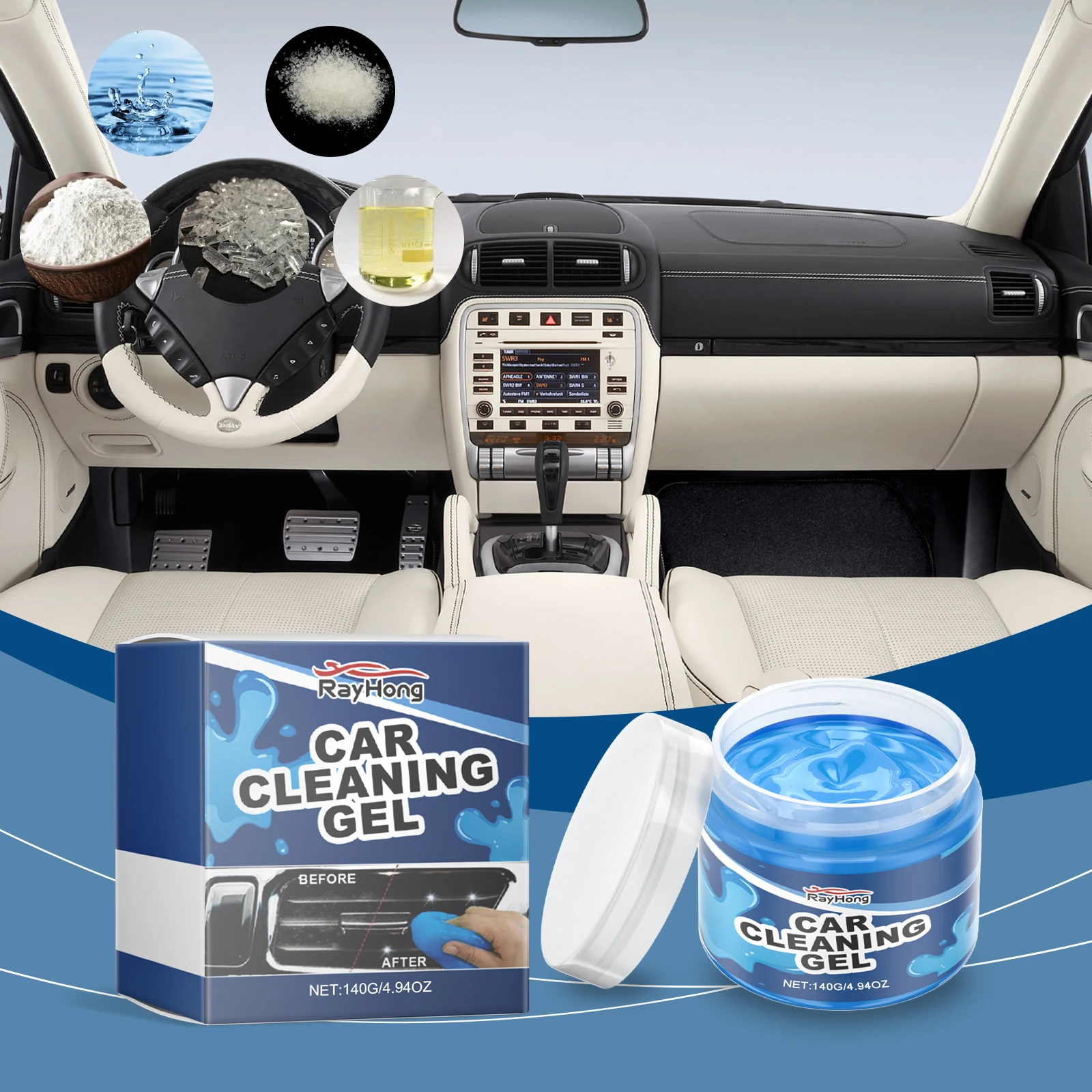 Universal Car Cleaning Gel Detailing Putty, Car Goop Cleaner Interior Cleaner Putty for Home, Office, Keyboard, Computer