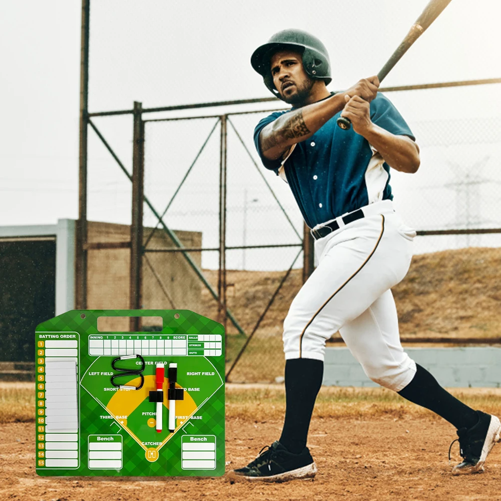 Magnetic Baseball Lineup Board Dry Erase Baseball Clipboard Softball Lineup Cards Marker Boards Coaching Accessories
