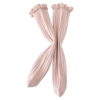 Baby Girls High Socks Cotton Uniform Socks Tube Ruffled Stockings Toddler Leg Warmers Socks 3