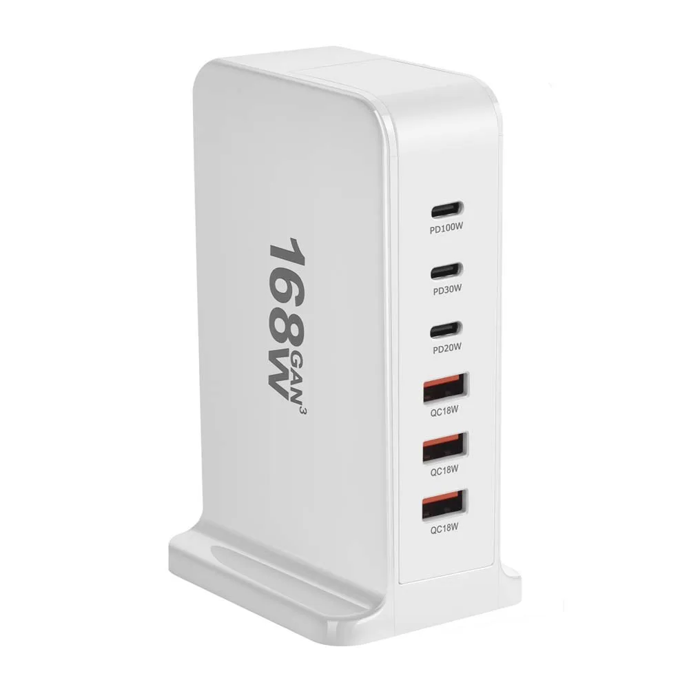 200W 168W Desktop GaN Quick PD Charger Ports USB Type C USA EU