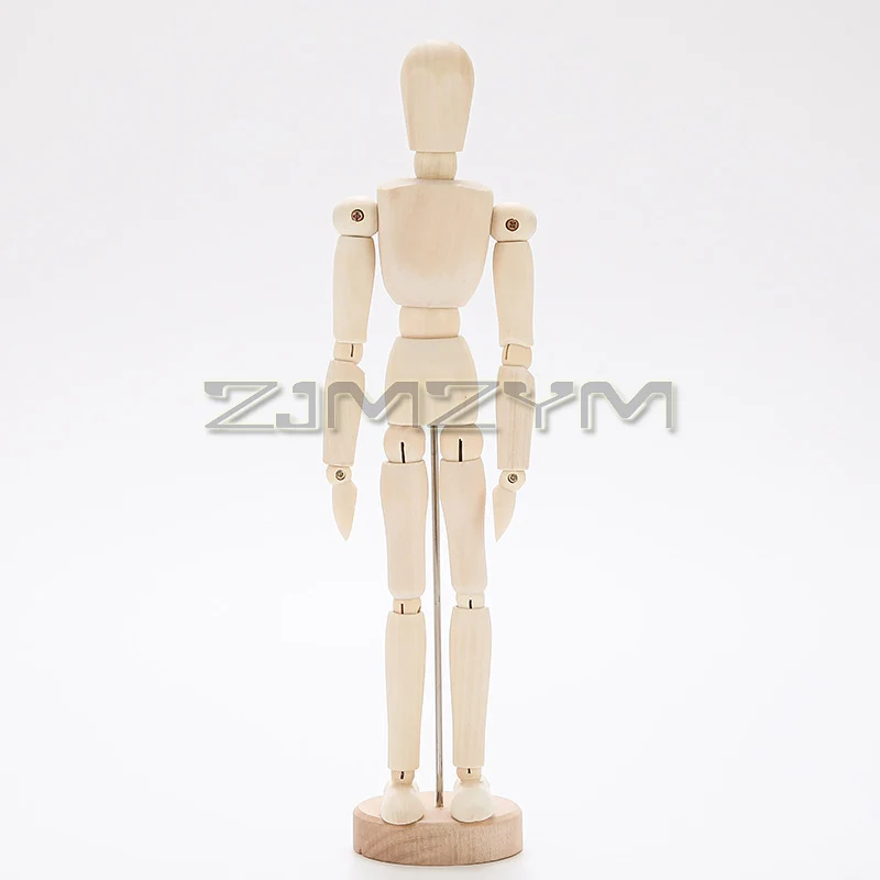 5 Sizes Wooden Figure Model Artist Movable Limbs Mannequin Art Sketch Draw Action Toy Figures For Articulated Educational