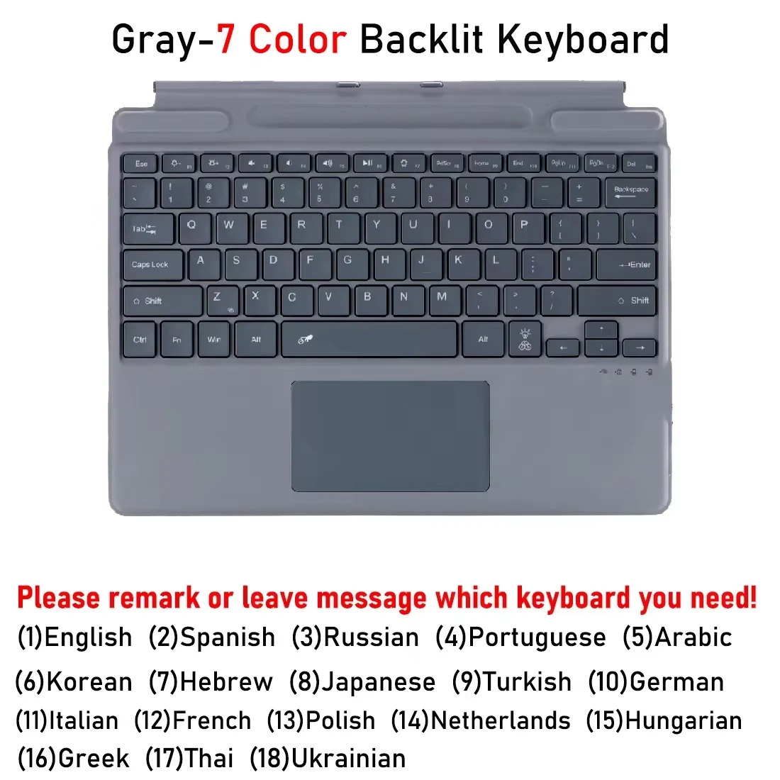 Slim Detachable Bluetooth Keyboard for Surface Pro - Enhanced Type Cover