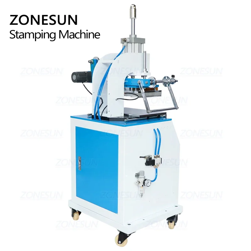 ZONESUN ZY-819D 200X300mm 공압 스탬핑 기계 종이 가죽 로고 이름 카드 주름 압력 초기 엠보싱 기계