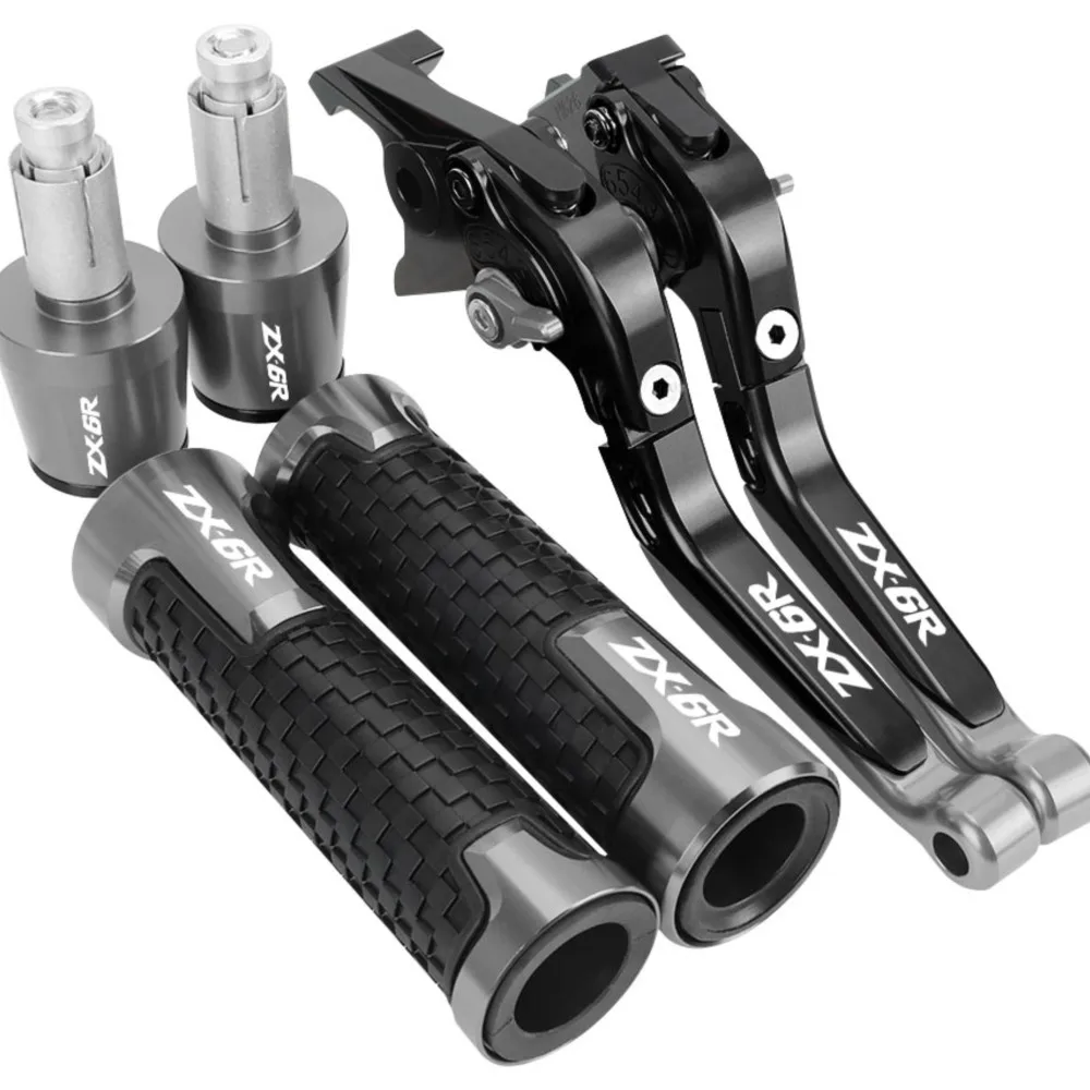

For KAWASAKI NINJA ZX6R ZX-6R 2019 2020 2021 2022 2023 Brake Clutch Levers 7/8"22MM Handlebar Grips Handle Bar Grip Ends Plugs