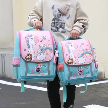 Waterproof Children Primary School Bags Cute Unicorn Rainbow Backpacks Kids Cartoon Animal Dinasour Shcoolbags for Kindergarten 1