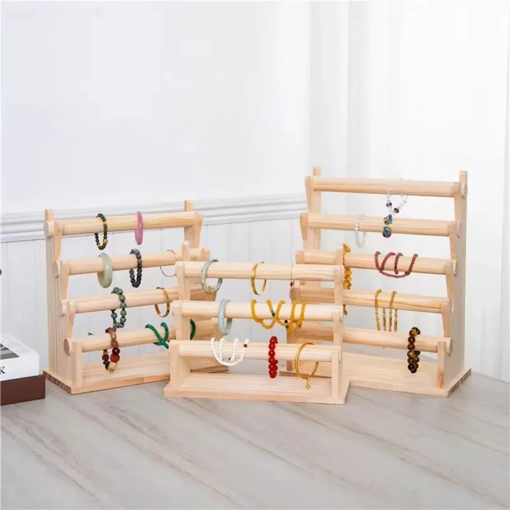 Wooden Bracelet Display Frame with and Detachable Solid Wood Watch Bracelet and Storage Display Frame