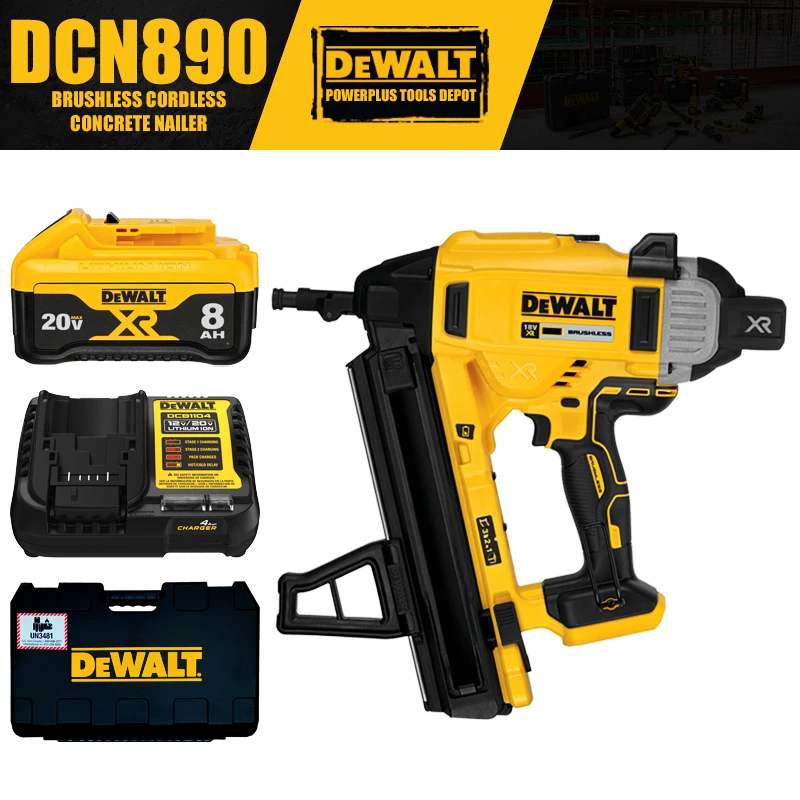 

DEWALT DCN890 Kit Brushless Cordless Concrete Nailer 18V Power Tools Nail Gun With Battery Charger