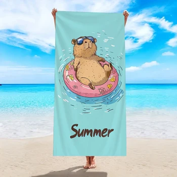 1pc Cute dolphin animal printed beach towel, ultra-fine fiber quick drying absorbent bath towel, outdoor swimming sports towel