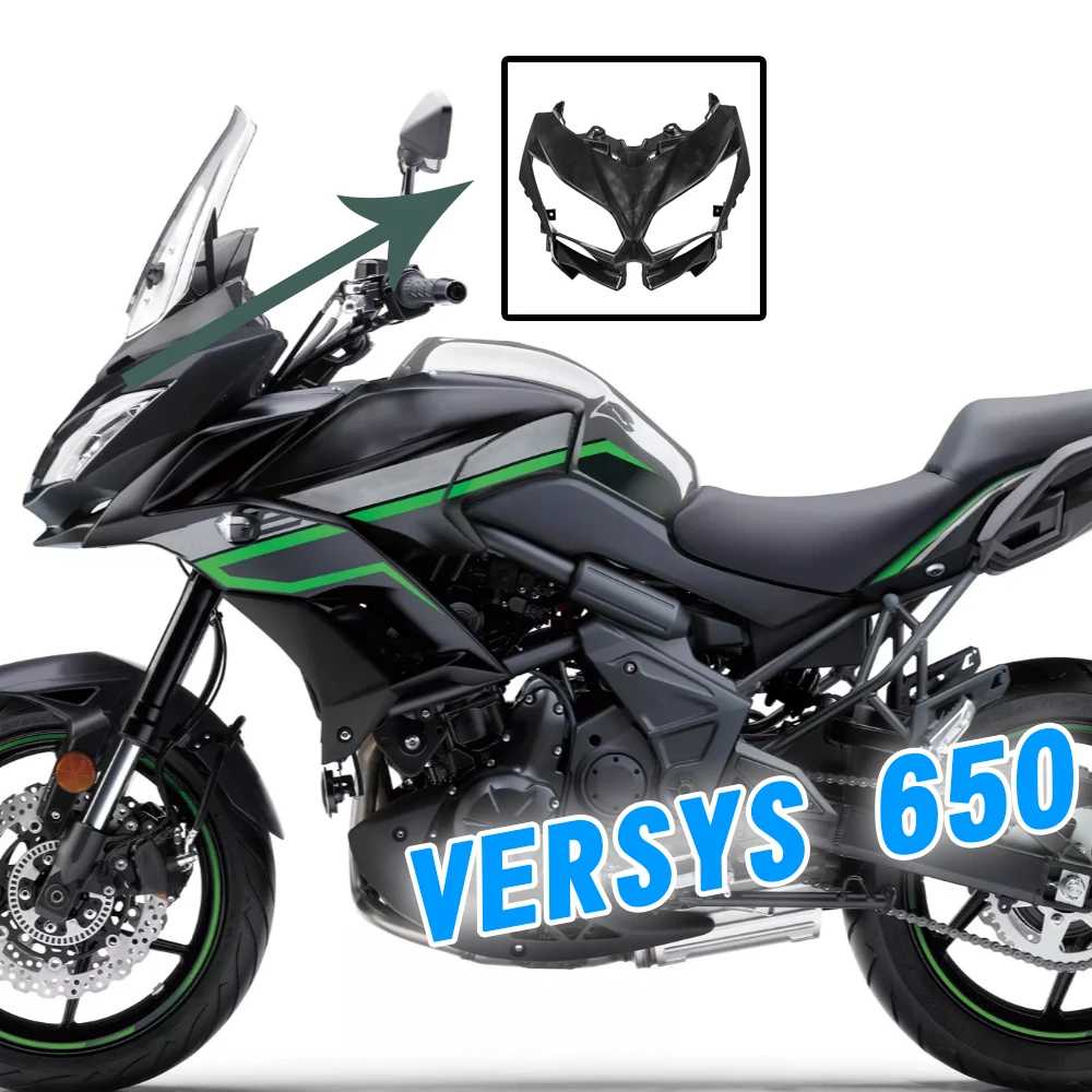 

For Kawasaki Versys650 Versys 650 2015-2020 2019 Unpainted Motorcycle Front Head Neck Upper Headlight Cover Fairing Cowl Nose