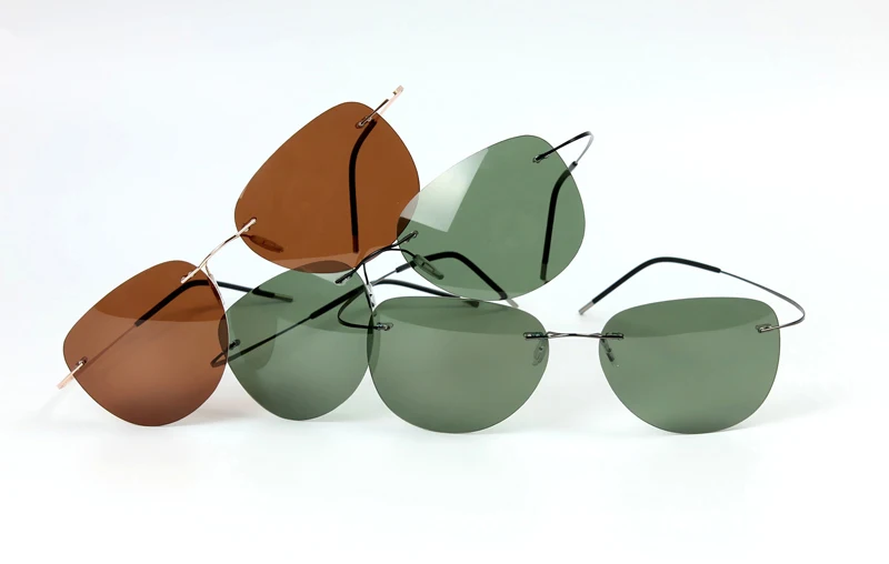 Pilot Polarisierte Sonnenbrille für Herren, Randlos, aus Titanlegierung, Ultraleicht, Sonnenbrille für Damen, zum Fahren, Sport, Radfahren, Angeln, Sommer – Detail 3