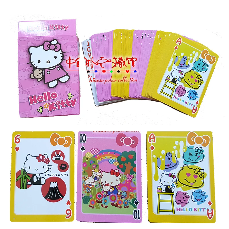Мультяшные аниме Hello Kittys покерная карта собирать милой девочки любит подарки