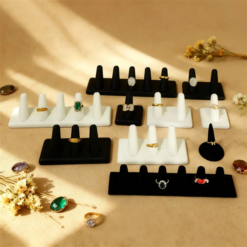 High-quality Velvet Or PU Leather Jwelry Display Stand Ring Storage Display Stand Jewelry Store Counter Display Stand For Rings