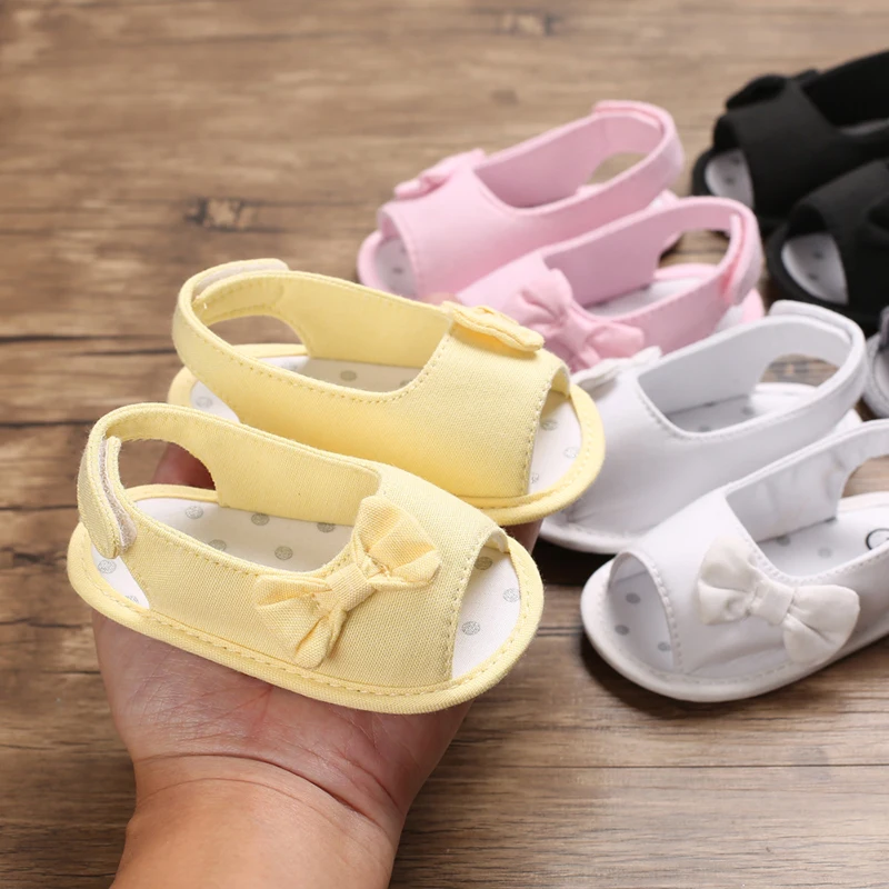 0-18M Newborn Summer Sandals Cute Open Toed Bow Soft Soled Baby Sandals The First Walking Shoes For Toddlers