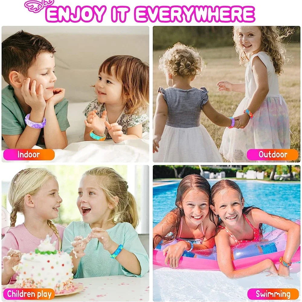 Fidget Toys Pop Bracelet Party Favors Bubble Bracelets Push Poping Sensory Stress Reliever Toys for Kid Children Beautiful Gifts