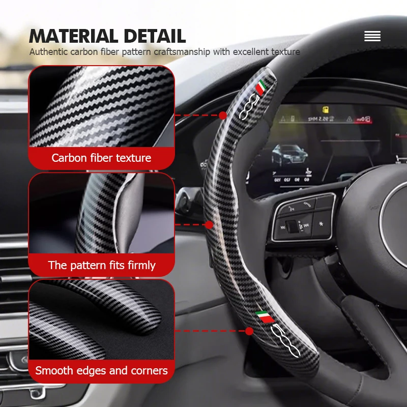 Enhanced Carbon Fiber Non-Slip Steering Wheel Cover Protector Case