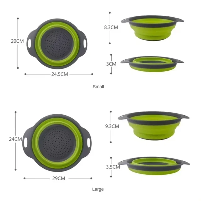 Round Folding Drain Basket Fruit Vegetable Washing Basket Foldable Strainer Colander Collapsible Drainer Kitchen Storage Tool 6