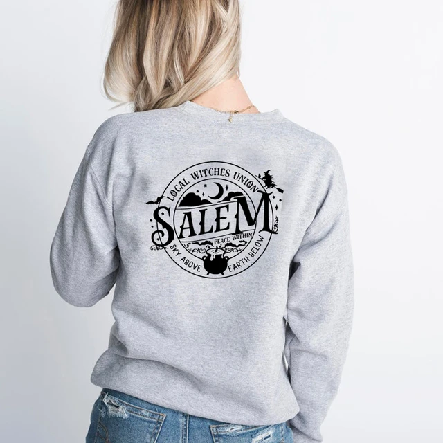 Local Witches Union Salem Graphic Sweatshirt Women Long Sleeve O Neck Wicca  Clothes Ladies Hoodies Causal Loose Jumpers Female - Hoodies u0026 Sweatshirts  - AliExpress