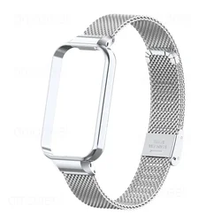 Premium Metal Bracelet with Protective Frame for Redmi Band 2 (Silver)