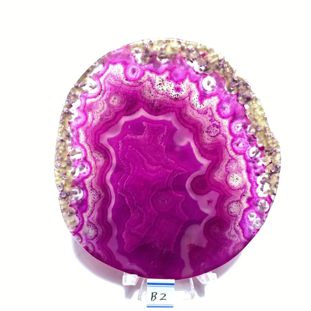 Natural crystal AGATE SLAB Geode Slice Crystal Mineral Energy Stone Healing Home Decoration Gift B2   45g   75mm