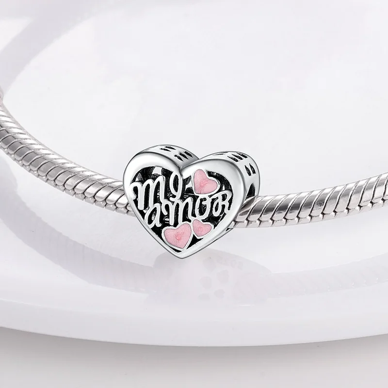 Charm-Perlen aus 925er-Sterlingsilber, Prinzessin-Engel, rosa Serie, Geburtstags-Charm-Perlen, passend für Pan-Original-Armbänder, exquisiter DIY-Schmuck – Detail 31
