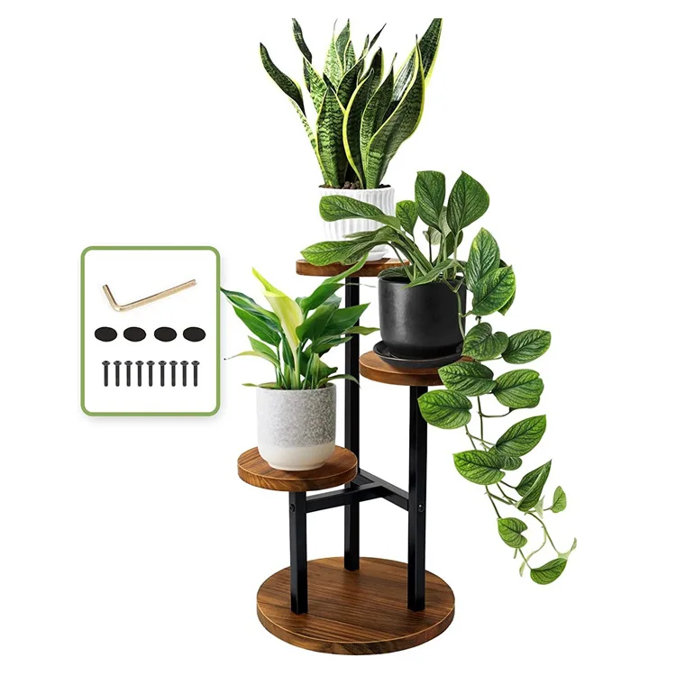 Modern Iron Plant Stand Indoor/Outdoor Multi-Tier Flower Shelf Living Room Balcony Succulent Potted Plants Display Storage Rack