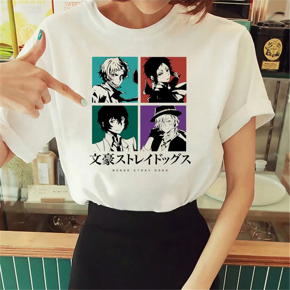 

Bungou Stray Dogs tshirt women designer Y2K comic Tee female designer anime clothing