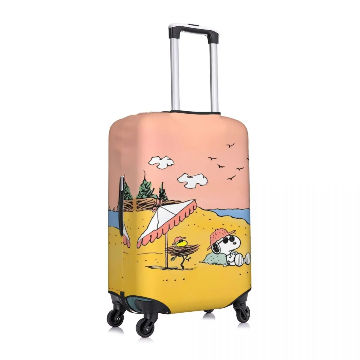 MINISO SNOOPY Cartoon Anime Suitcase Cover Holiday Travel Elastic Luggage Supplies Protection 3